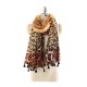 Women Gradient Leopard Print Fashion Tassel Fringe Banquet Leisure Scarf