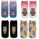 Women Harajuku 3D Owl Animal Print Socks Good Stretch Breathable Low Cut Ankle Socks