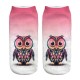 Women Harajuku 3D Owl Animal Print Socks Good Stretch Breathable Low Cut Ankle Socks