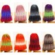 Women Knit Gradient Color Braided Hat Crochet Knitting Hat Ski Beanie Cap