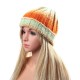 Women Knit Gradient Color Braided Hat Crochet Knitting Hat Ski Beanie Cap