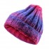 Women Knit Gradient Color Braided Hat Crochet Knitting Hat Ski Beanie Cap