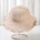 Women Knit Hollow Fisherman Hat Female Wide-Brimmed Cotton Visor Bucket Hat