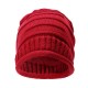 Women Knitted Woolen Stripe Beanie Hat Casual Foldable Warm Head Cap