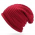 Women Knitted Woolen Stripe Beanie Hat Casual Foldable Warm Head Cap