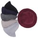 Women Korean Retro Solid Knit Fisherman Hat Winter Warm Wool Wide Brimmed Bucket Cap