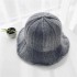 Women Korean Retro Solid Knit Fisherman Hat Winter Warm Wool Wide Brimmed Bucket Cap