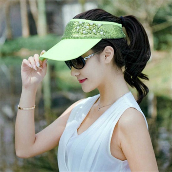 Women Lace Adjustable Flower Baseball Cap Summer UV Protection Sport Visor Sun Hat