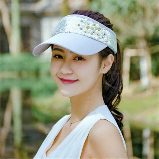 Women Lace Adjustable Flower Baseball Cap Summer UV Protection Sport Visor Sun Hat