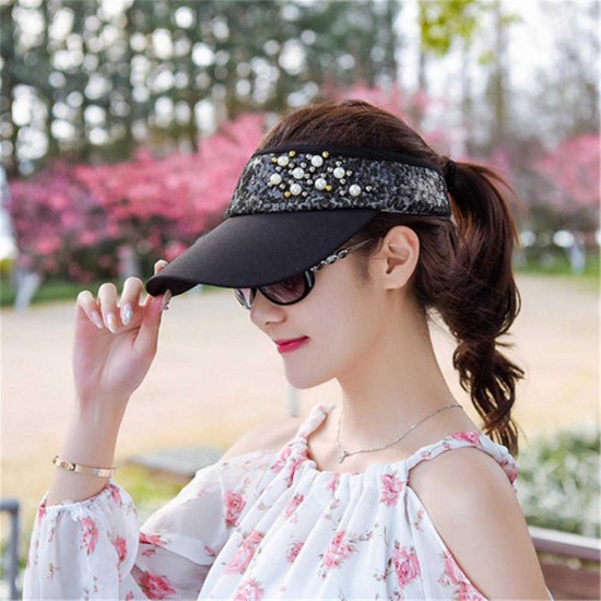 Women Lace Adjustable Flower Baseball Cap Summer UV Protection Sport Visor Sun Hat