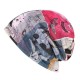 Women Lace Art Print Beanies Cap Outdoor Multi-function Warm Scarf Collar Daul Use