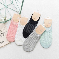 Women Lace Cotton Breathable Ankle Socks Leisure Skid Resistant Low Cut Invisible No Show Sock