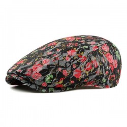 Women Lace Flower Cotton Beret Cap Outdooors Casual Sunshade Forward Cap