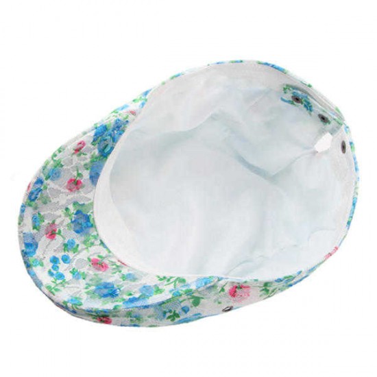 Women Lace Flower Cotton Beret Cap Outdooors Casual Sunshade Forward Cap