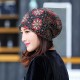 Women Lace Flower Rhinestone Breathable Skullies Beanie Caps Casual Eastic Adjustable Soft Hat