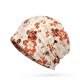 Women Lace Jacquard Beanie Hat Cotton Bonnet Flower Print Casual Autumn Windproof Cap