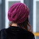 Women Lace Stripped Rhinestone Skullies Beanie Caps Casual Soft Elastic Bonnet Hat