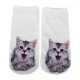 Women Ladies 3D Printed Animal Pattern Socks Cute Cat Low Cut Ankle Hosiery