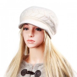 Women Ladies Beret Knitted Beanie Crochet Caps Braided Baggy All-match Stewardess Hat