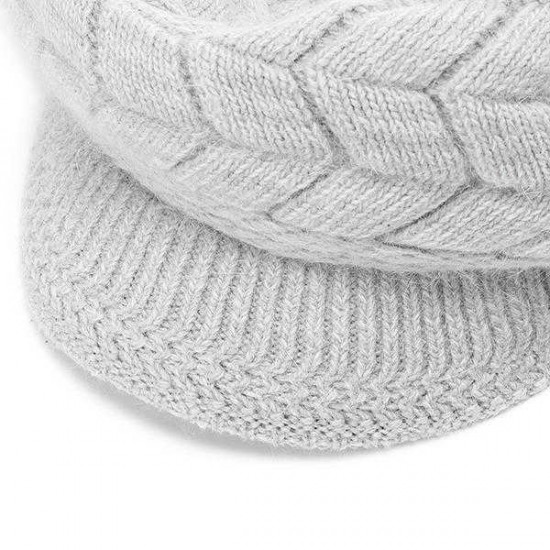 Women Ladies Beret Knitted Beanie Crochet Caps Braided Baggy All-match Stewardess Hat