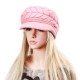 Women Ladies Beret Knitted Beanie Crochet Caps Braided Baggy All-match Stewardess Hat