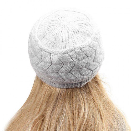 Women Ladies Beret Knitted Beanie Crochet Caps Braided Baggy All-match Stewardess Hat