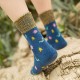 Women Ladies Cartoon Tree Printed Cotton Socks Harajuku Style Design Mid Calf Hosiery