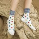 Women Ladies Cartoon Tree Printed Cotton Socks Harajuku Style Design Mid Calf Hosiery