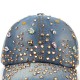 Women Ladies Casual Outdoor Sport Hat Bling Spot Drill Cowboy Baseball Peaked Cap