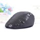 Women Ladies Cotton Flickering Sequin Embroidery Cap Metal Button Beret Hat