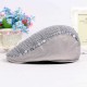 Women Ladies Cotton Flickering Sequin Embroidery Cap Metal Button Beret Hat