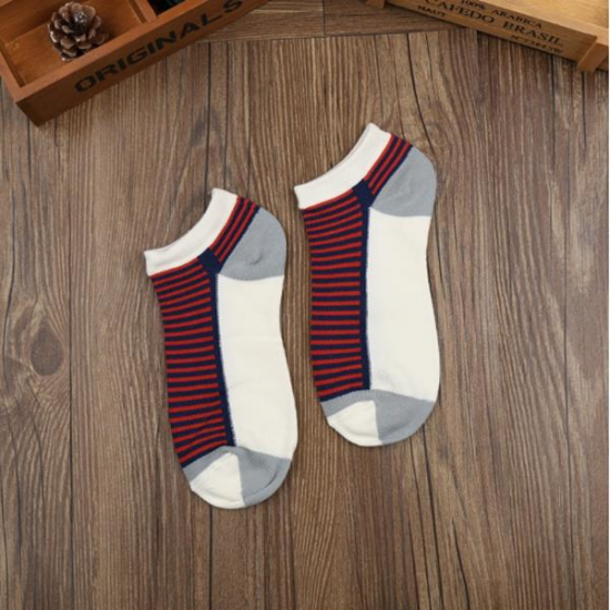 Women Ladies Cotton Stripe Ankle Socks Patchwork Striped Comfortable Boat Socks