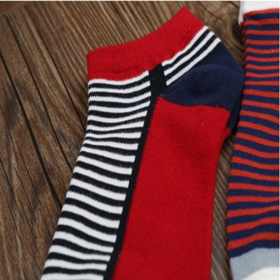 Women Ladies Cotton Stripe Ankle Socks Patchwork Striped Comfortable Boat Socks