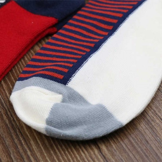 Women Ladies Cotton Stripe Ankle Socks Patchwork Striped Comfortable Boat Socks