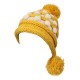 Women Ladies Crochet Knitted Big Ball Mixed Color Ear Muff Beanie Cap Earflap Winter Hat