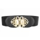 Women Ladies Elastic Stretch Waistband Metal Button Diamond Waist Belt