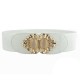 Women Ladies Elastic Stretch Waistband Metal Button Diamond Waist Belt