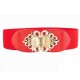 Women Ladies Elastic Stretch Waistband Metal Button Diamond Waist Belt