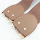 Women Ladies Elastic Stretch Waistband Metal Button Diamond Waist Belt