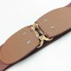 Women Ladies Elastic Stretch Waistband Metal Button Diamond Waist Belt