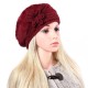 Women Ladies Faux Rabbit Fur Knitted Crochet Beanie Cap Knitting Elastic Baggy Hat