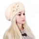 Women Ladies Faux Rabbit Fur Knitted Crochet Beanie Cap Knitting Elastic Baggy Hat