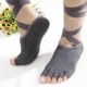 Women Ladies Five Finger Toes Yoga Socks Ballet Sports Lace Non-Slip Exposed Instep Yoga Socks