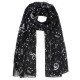 Women Ladies Musical Note Printed Chiffon Scarf Shawl Wrap