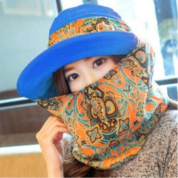 Women Ladies Polyester Sunshade Hat Face Neck Protective Fishing Outdoor Gradening Cap