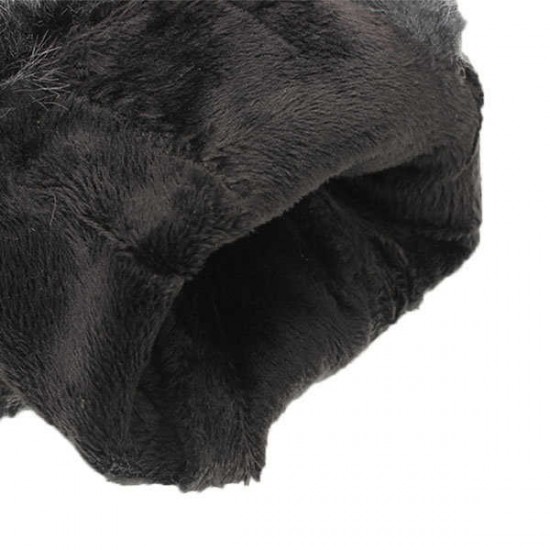 Women Ladies Rabbit Fur Artificial Leather Screen Touch Windproof Gloves Dacron Linen Mittens