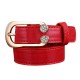 Women Ladies Second Layer Leather Belt Diamond Waist Belt Metal Pin Buckle Dress Waistband