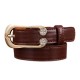 Women Ladies Second Layer Leather Belt Diamond Waist Belt Metal Pin Buckle Dress Waistband