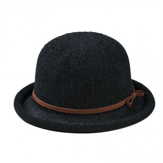 Women Ladies Shaped Dome Knot Chenille Top Hat Vintage Elegant All-Match Basin Cap