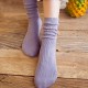 Women Ladies Solid Cotton Middle Socks Casual Soft Breathable Sock